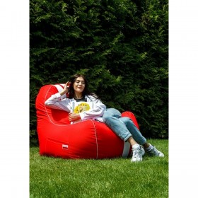 Puff GO GIFT Bianco Rosso Oxford tejido antidesgarros 140 x 100 x 100 cm 140 x 100 cm