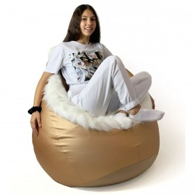 Puff GO GIFT Bianco Oro Oxford tejido antidesgarros