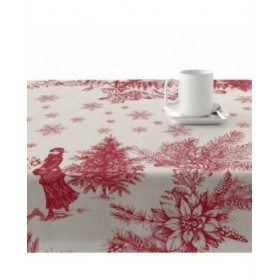 Tovaglia in resina antimacchia Belum Christmas Toile Rosso Lino 100 x 150 cm