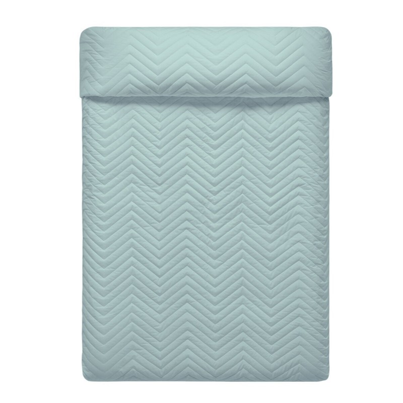 Trapunta Reversibile HappyFriday Basic Arista Blu Marino Menta 270 x 260 cm
