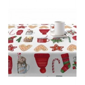 Tovaglia in resina antimacchia Belum Merry Christmas Multicolore 150 x 150 cm