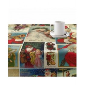 Tovaglia in resina antimacchia Belum Vintage Christmas Multicolore 300 x 150 cm