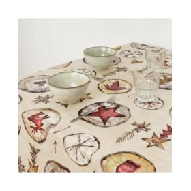 Tovaglia in resina antimacchia Belum Wooden Christmas Multicolore 100 x 150 cm