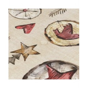 Tovaglia in resina antimacchia Belum Wooden Christmas Multicolore 200 x 150 cm