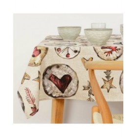 Tovaglia in resina antimacchia Belum Wooden Christmas Multicolore 250 x 150 cm