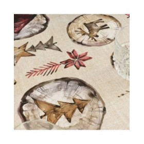 Tovaglia in resina antimacchia Belum Wooden Christmas Multicolore 250 x 150 cm