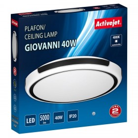 Lampadario Activejet AJE-GIOVANNI 40W Bianco Nero 80 (4000 K)