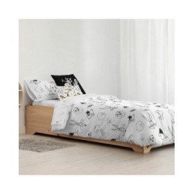 Copripiumino Looney Tunes Looney B&W Bianco black 175 Fili 200 x 200 cm