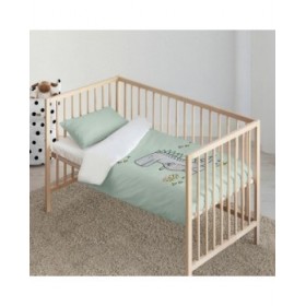 Set di copripiumino Kids&Cotton Italo Big Menta 100 x 120 cm