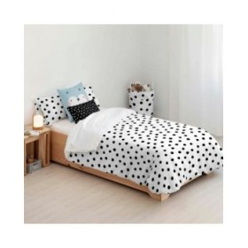 Copripiumino Kids&Cotton Kibo Bianco Nero 180 x 220 cm