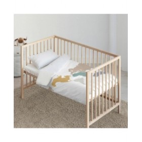 Set di copripiumino Kids&Cotton Maui Big Bianco 100 x 120 cm