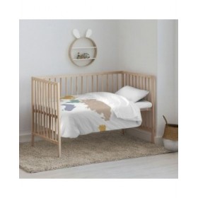 Set di copripiumino Kids&Cotton Maui Big Bianco 100 x 120 cm
