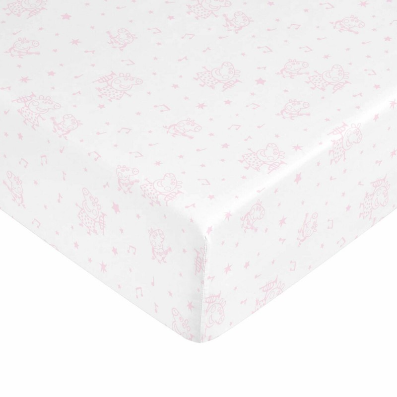 Lenzuolo con angoli aderenti Peppa Pig Bianco Rosa Singolo