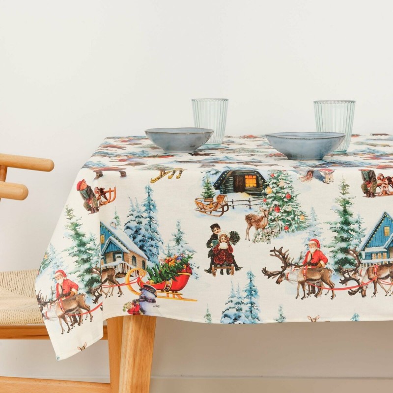 Tovaglia in resina antimacchia Belum  Christmas Landscape Multicolore 150 x 150 cm