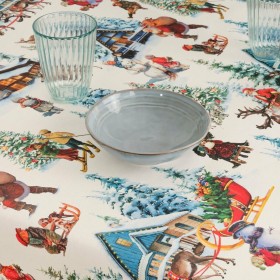 Tovaglia in resina antimacchia Belum  Christmas Landscape Multicolore 150 x 150 cm