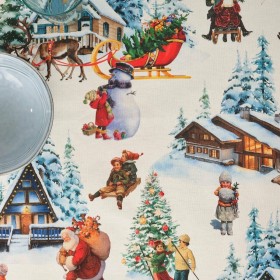Tovaglia in resina antimacchia Belum  Christmas Landscape Multicolore 150 x 150 cm