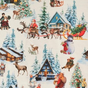 Tovaglia in resina antimacchia Belum  Christmas Landscape Multicolore 150 x 150 cm