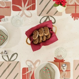 Tovaglia in resina antimacchia Belum Christmas Present  Bianco Rosso Verde 300 x 150 cm