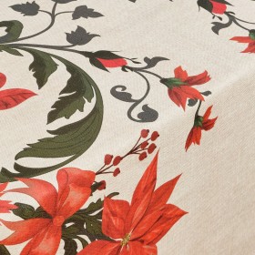 Tovaglia in resina antimacchia Belum Christmas Symetric Rosso Verde Lino 100 x 150 cm