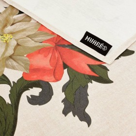 Tovaglia in resina antimacchia Belum Christmas Symetric Rosso Verde Lino 100 x 150 cm