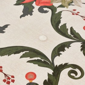 Tovaglia in resina antimacchia Belum Christmas Symetric Rosso Verde Lino 100 x 150 cm