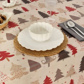 Tovaglia in resina antimacchia Belum Laponia Rosso Grigio Lino 100 x 150 cm