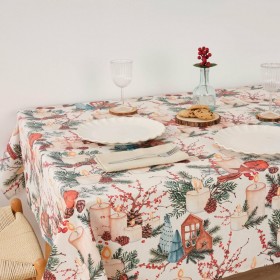 Tovaglia in resina antimacchia Belum Christmas Multicolore 150 x 150 cm