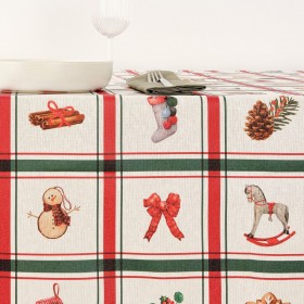 Tovaglia in resina antimacchia Belum Scottish Christmas Multicolore 100 x 150 cm