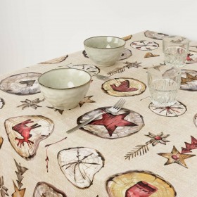 Tovaglia in resina antimacchia Belum Wooden Christmas Multicolore 200 x 150 cm