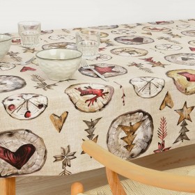 Tovaglia in resina antimacchia Belum Wooden Christmas Multicolore 200 x 150 cm