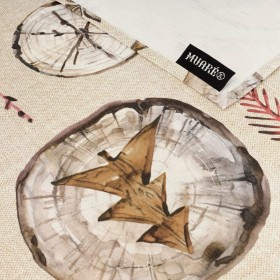 Tovaglia in resina antimacchia Belum Wooden Christmas Multicolore 200 x 150 cm