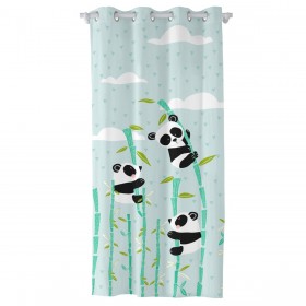 Tenda HappyFriday Moshi Moshi Panda Garden Azzurro 140 x 265 cm