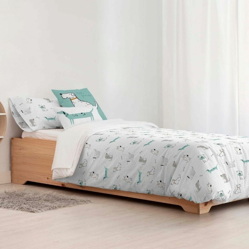 Copripiumino Kids&Cotton Huali Small Azzurro Bianco 175 Fili 180 x 220 cm 180 x 240 cm