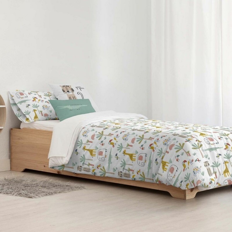 Copripiumino Kids&Cotton Jeddah Small Bianco Menta 175 Fili 180 x 220 cm 180 x 240 cm