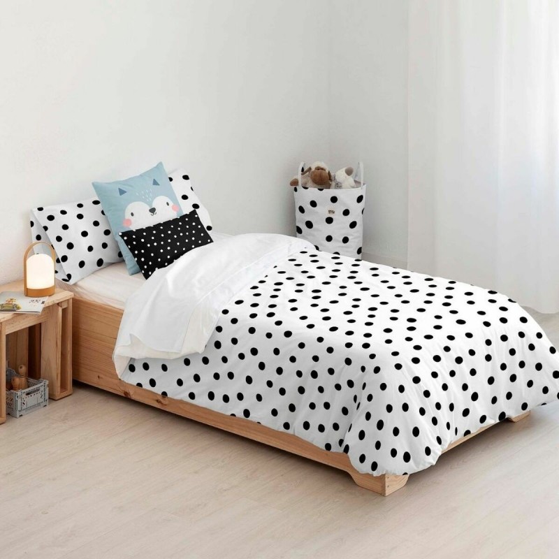 Copripiumino Kids&Cotton Kibo Bianco Nero 175 Fili 180 x 220 cm 180 x 240 cm