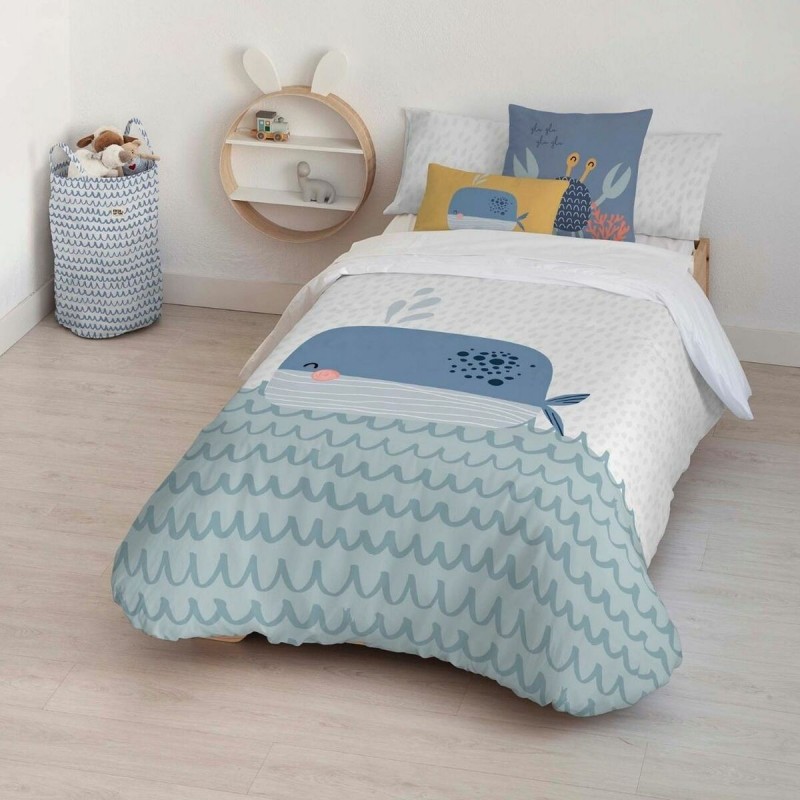 Set di copripiumino Kids&Cotton Malu Big Azzurro 155 x 220 cm