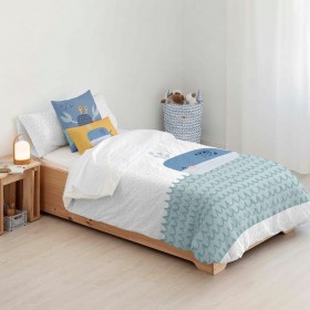 Set di copripiumino Kids&Cotton Malu Big Azzurro 155 x 220 cm