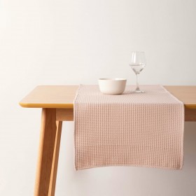 Runner da Tavolo Belum Waffle Rosa chiaro 45 x 140 cm