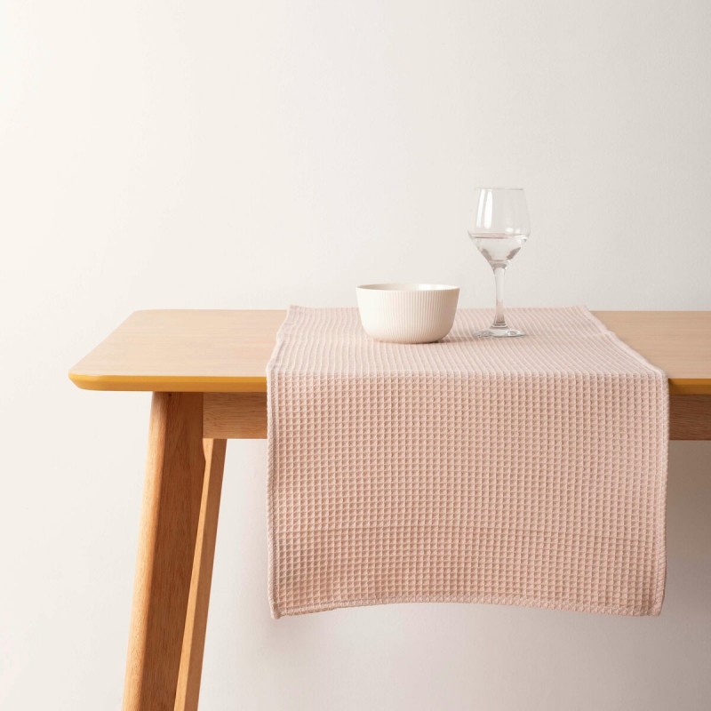 Runner da Tavolo Belum Waffle Rosa chiaro 45 x 140 cm
