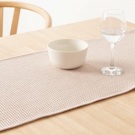 Runner da Tavolo Belum Waffle Rosa chiaro 45 x 140 cm
