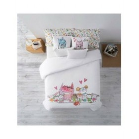 Copripiumino Decolores Al Cole Multicolore 175 Fili 260 x 240 cm