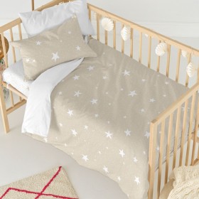 Set di copripiumino HappyFriday Basic Kids Beige Culla Neonato 2 Pezzi