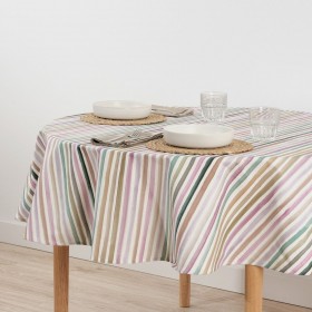 Tovaglia antimacchia Belum Naiara 4-100 Multicolore Ø 100 cm A strisce