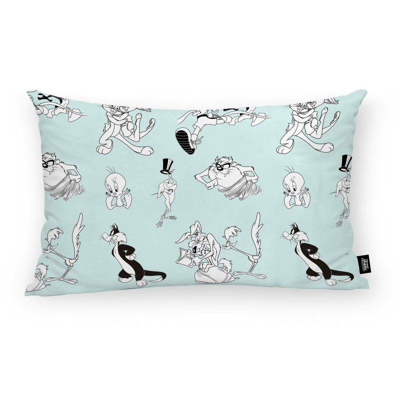 Fodera per cuscino Looney Tunes Looney B&W C Multicolore Blu cielo 30 x 50 cm