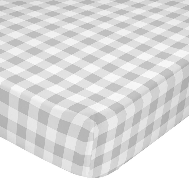 Lenzuolo con angoli aderenti HappyFriday Basic Kids Grigio 105 x 200 x 32 cm Vichy