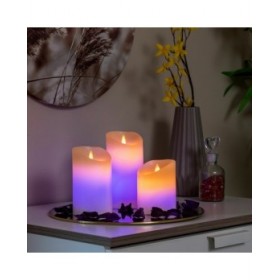 Candele a LED Multicolor Effetto Fiamma con Telecomando Lendles InnovaGoods 3 Unità