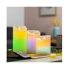 Candele a LED Multicolor Effetto Fiamma con Telecomando Lendles InnovaGoods 3 Unità