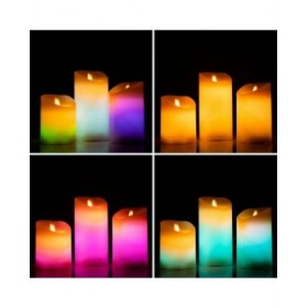 Candele a LED Multicolor Effetto Fiamma con Telecomando Lendles InnovaGoods 3 Unità