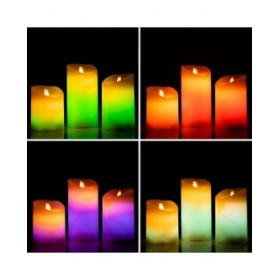 Candele a LED Multicolor Effetto Fiamma con Telecomando Lendles InnovaGoods 3 Unità