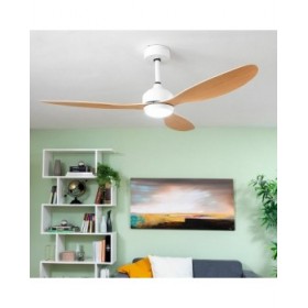 Ventilatore da Soffitto con Luce LED e 3 Pale ABS Wuled InnovaGoods Legno 36 W 52" Ø132 cm